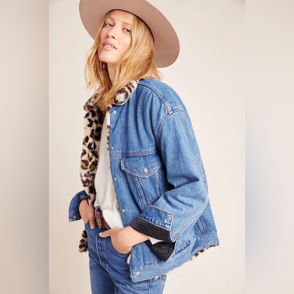 Levi’s Leopard Lined Denim Jacket (reversible)